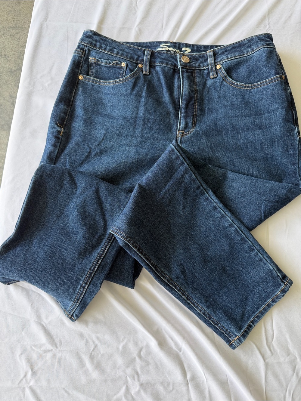 Seven 7 slim straight blue jeans